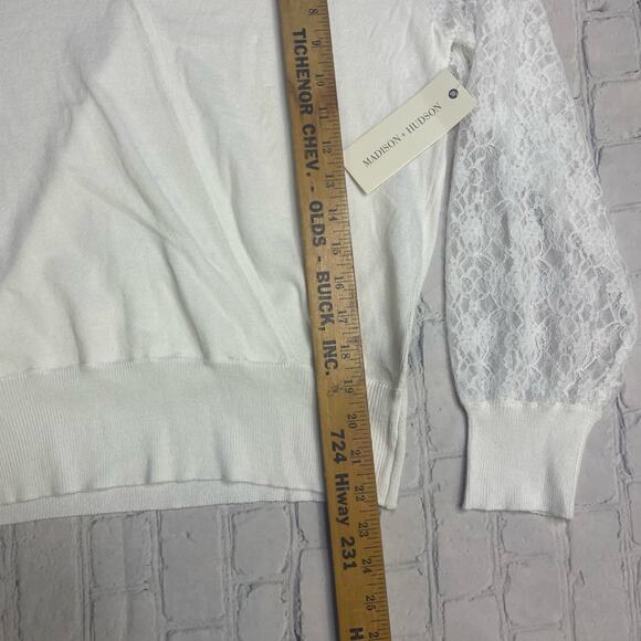 womens shirt‎ M Lace see through vneck sexy sheer bold Seductive bold artsy wrap - Picture 7 of 9